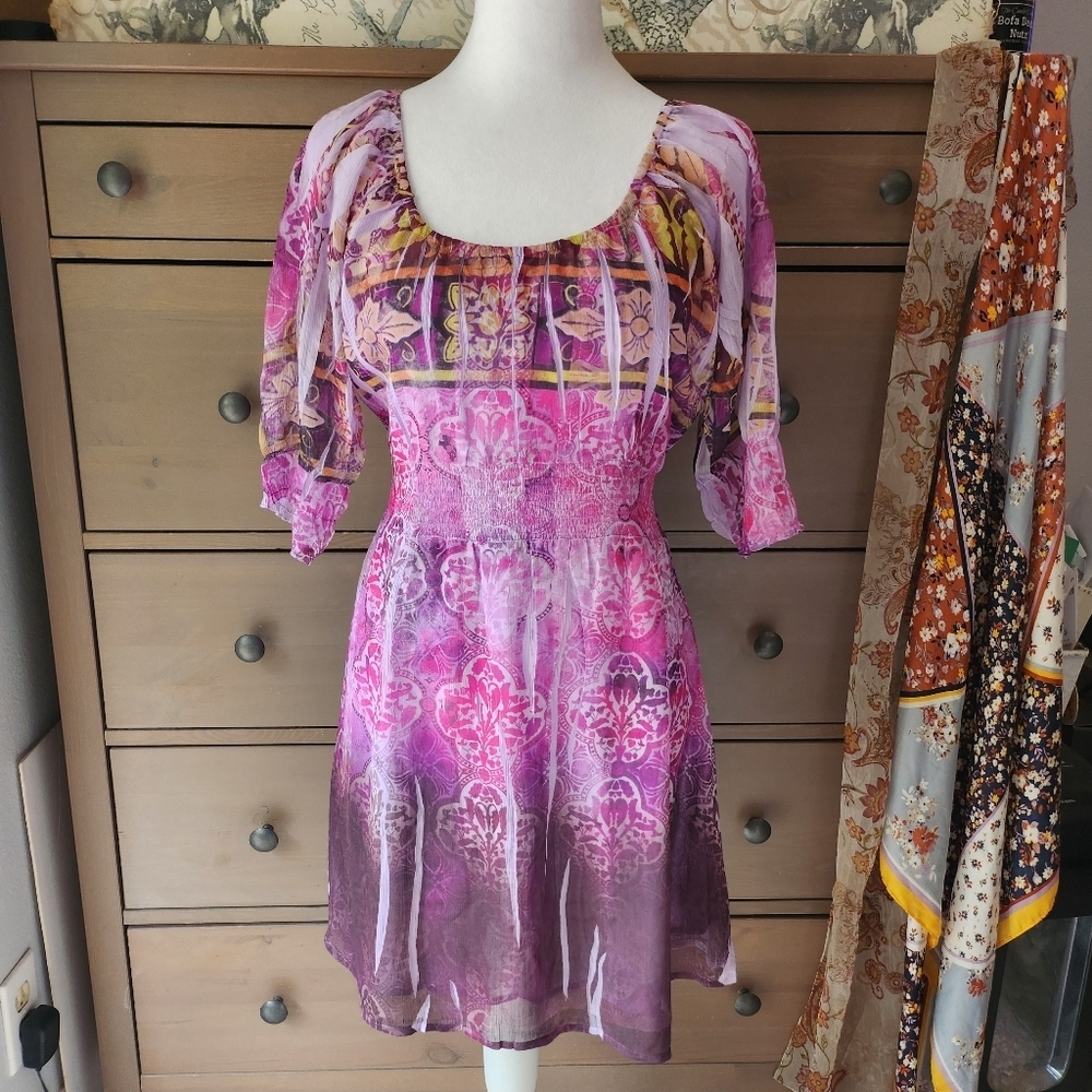 Pink and Purple Bohemian Dress